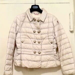 Moncler Light Beige Double-Breasted Puffer Jacket